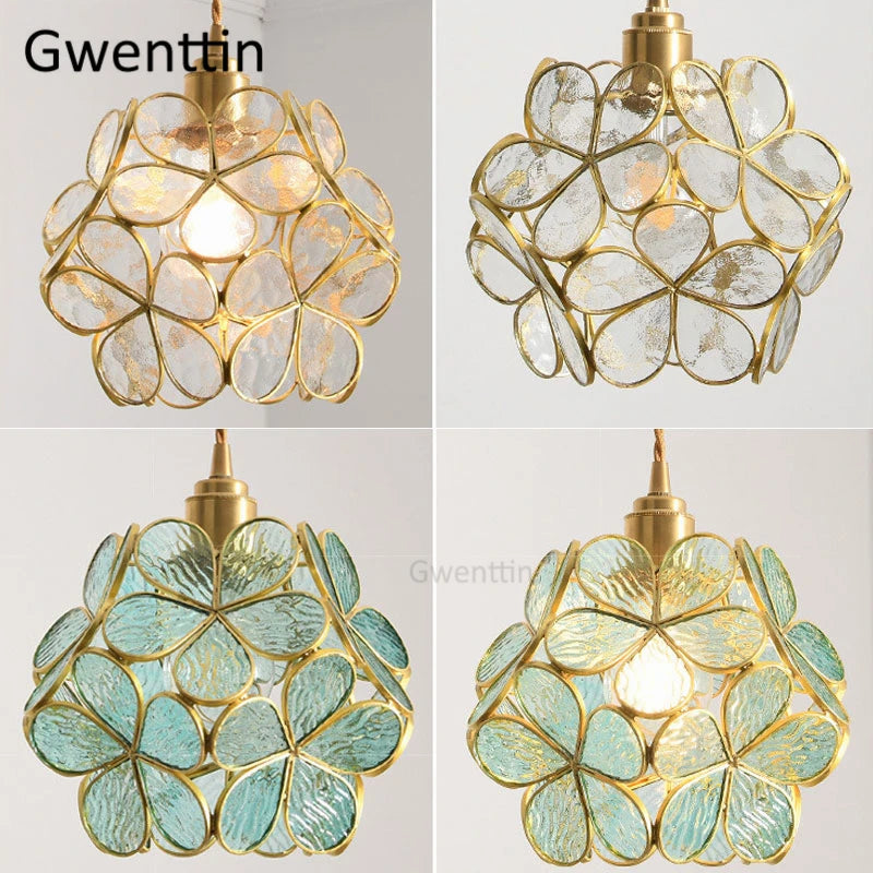 suspension en verre florale style art déco pour intérieur élégant - vue 10 sur 11
