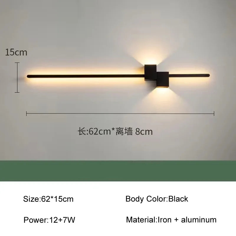 Applique murale led design nordique moderne luminaire décoratif monté en surface - vue 12 sur 12