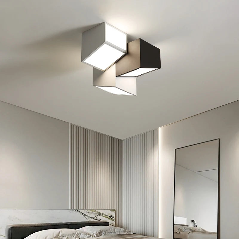 plafonnier géométrique minimaliste moderne simple combinaison lampe d'entrée