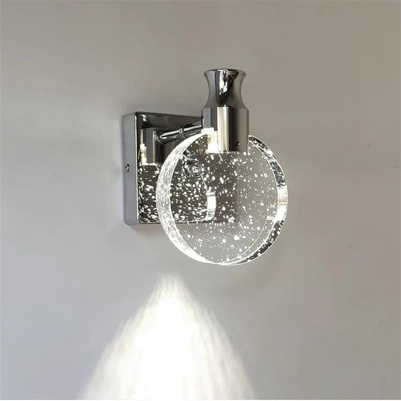 applique murale led de luxe en cristal décorative et veilleuse