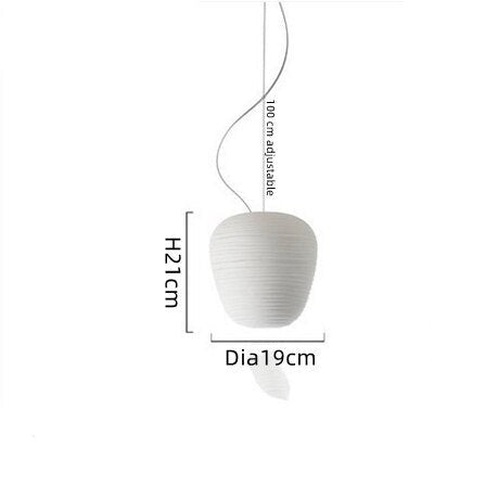 Suspension design LED en verre blanc laiteux Caligari - vue 11 sur 12