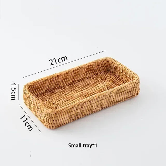 panier de rangement tissé en rotin pour cuisine et pique-nique