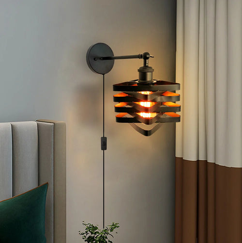 applique murale loft industriel pour prise culbuteur vintage luminaire - vue 9 sur 9