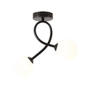 Plafonnier verre noir or intérieur couloir balcon entrée vestiaire luminaire