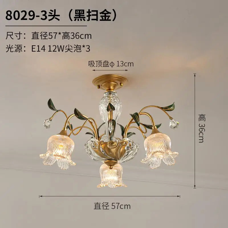 lustre méditerranéen en verre avec motifs floraux tendance - vue 7 sur 8