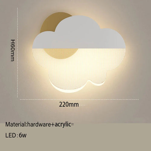 applique murale led en acrylique forme nuage décoration d'ambiance