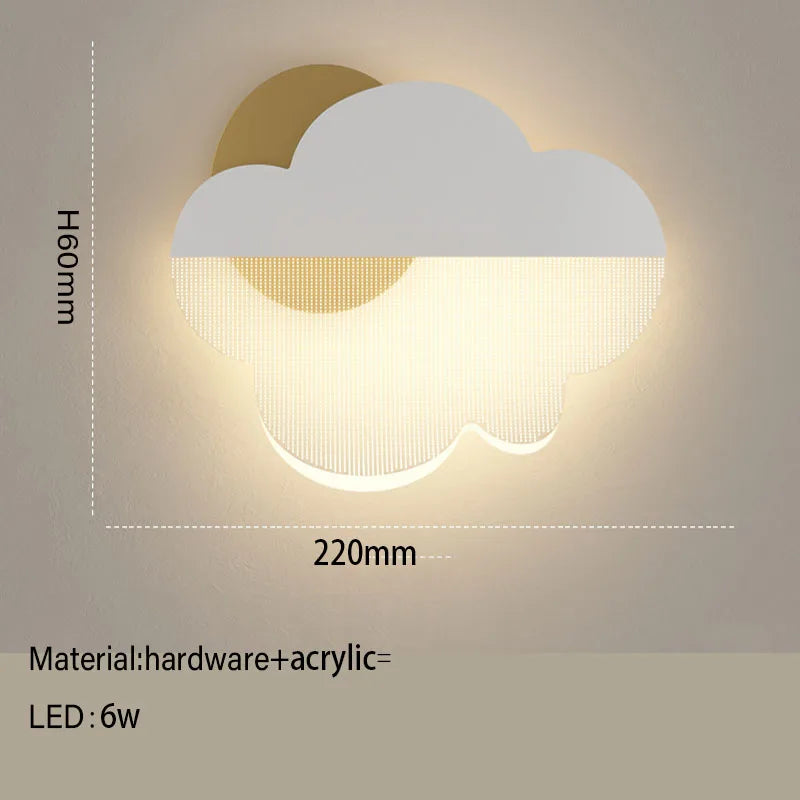 applique murale led en acrylique forme nuage décoration d'ambiance
