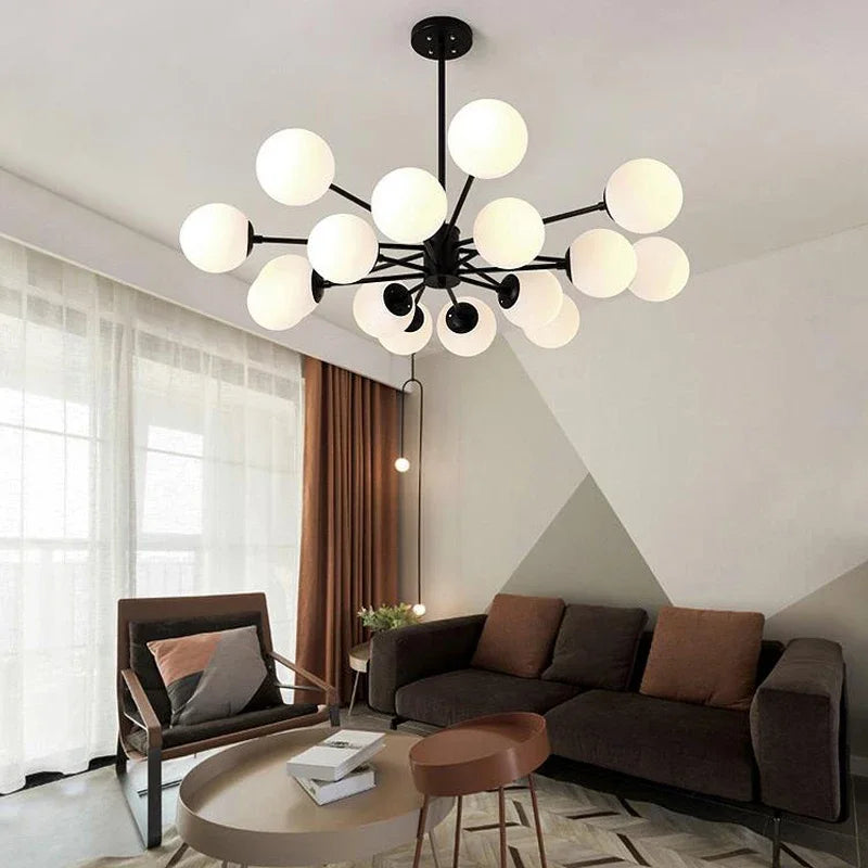 lustre moderne en verre pour intérieur lumineux - vue 3 sur 13