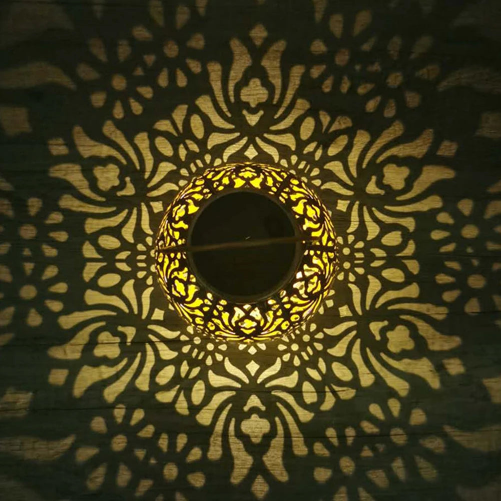 lampes solaires rondes en métal pour jardin décoratif - vue 3 sur 7