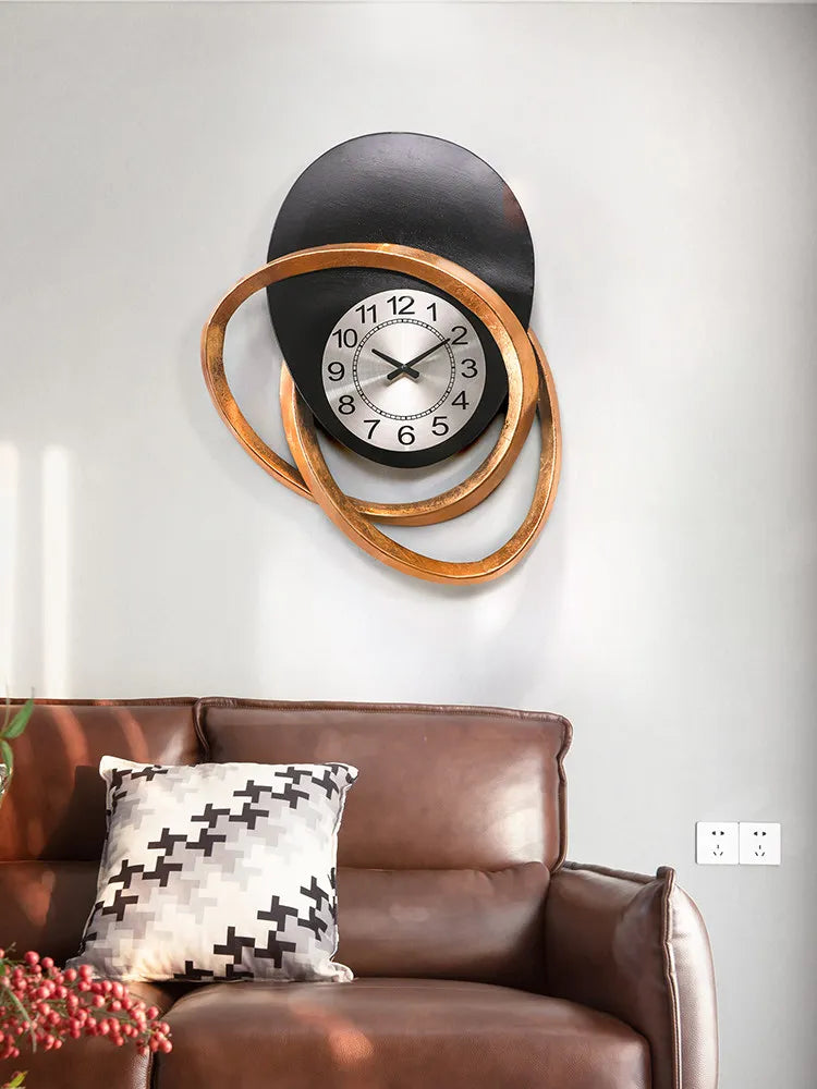horloge murale en fer forgé pour décoration intérieure artisanale - vue 2 sur 8