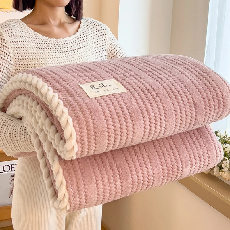 Plaid doux polaire uni pour canapé et lit - vue 2 sur 7