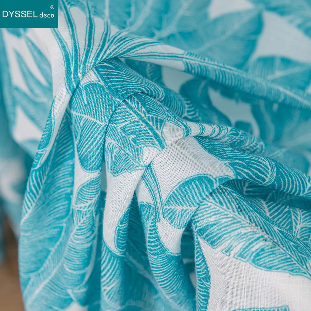 Rideau motif feuilles style moderne pour salon chambre - vue 3 sur 8