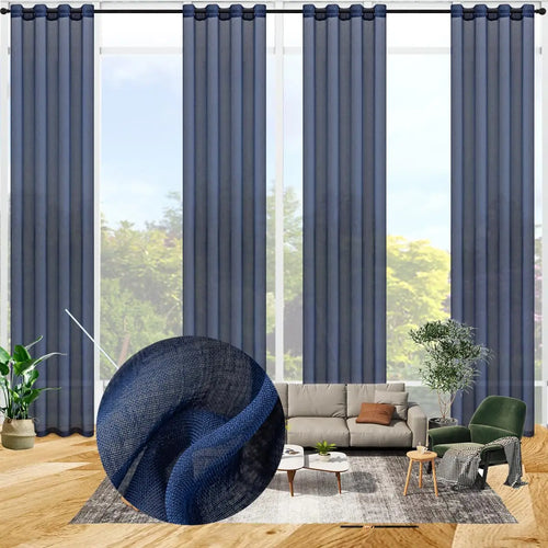 Voilage rideau faux lin sur mesure extra long