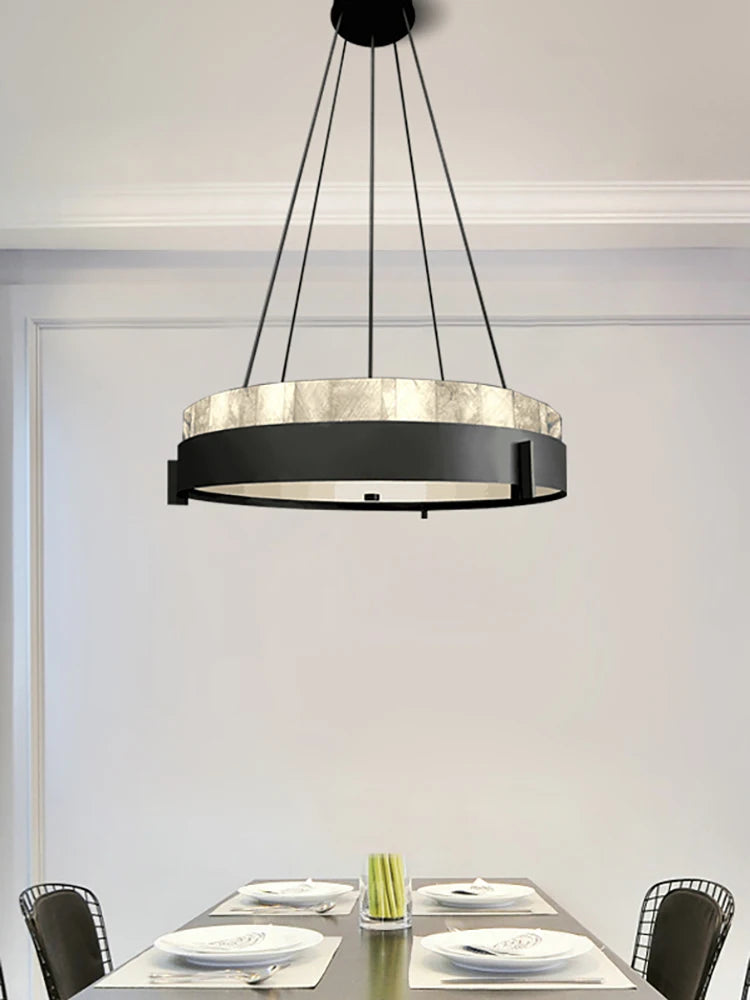 lustre moderne led en anneau de marbre créatif - vue 3 sur 7