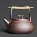 Théière japonaise artisanale en grès style rétro kungfu
