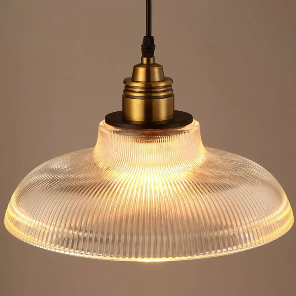 suspension vintage en verre transparent créative lumineuse - vue 4 sur 7