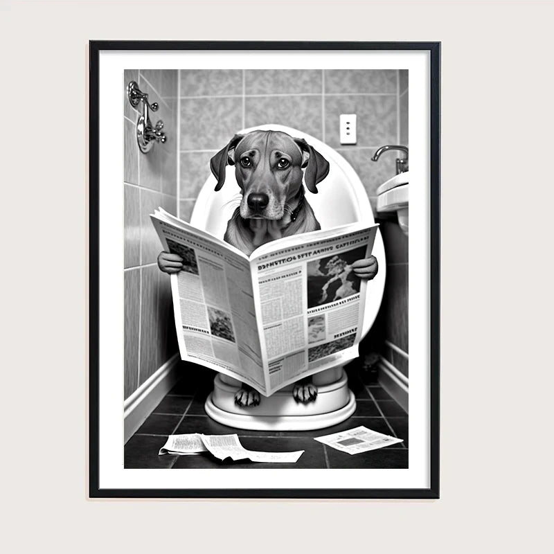 décoration murale amusante avec animaux sur les toilettes