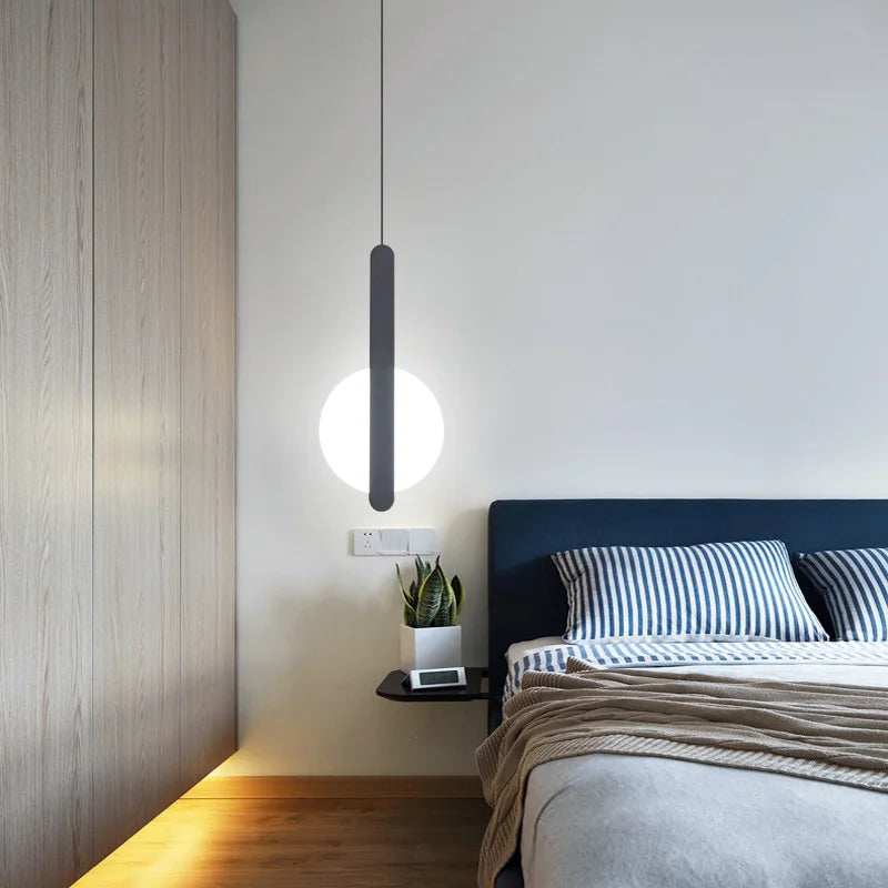Lustre LED suspendu noir acrylique - vue 4 sur 8