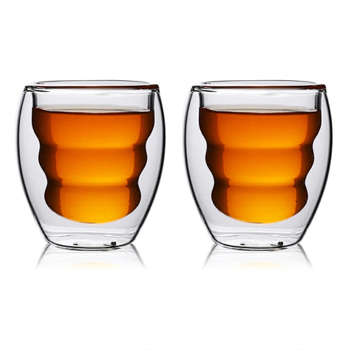 Ensemble tasses expresso double paroi verre 80ml
