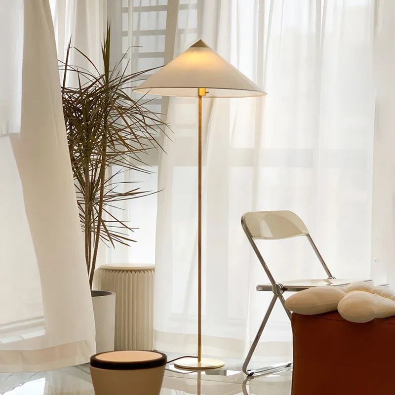 lampadaire wabi sabi rotin tynell led minimaliste salon - vue 7 sur 8