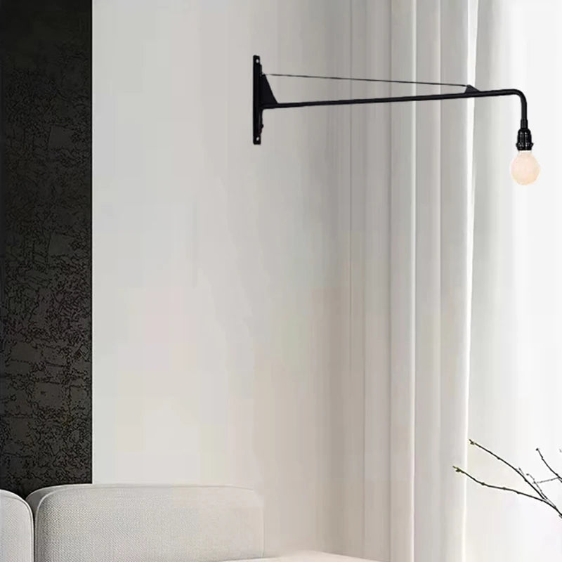 applique murale minimaliste à bras long rotatif avec interrupteur
