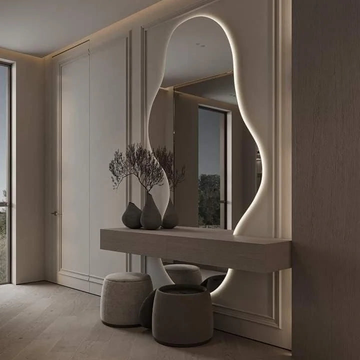 miroir mural intelligent avec éclairage led luxe et simplicité créative - vue 7 sur 8