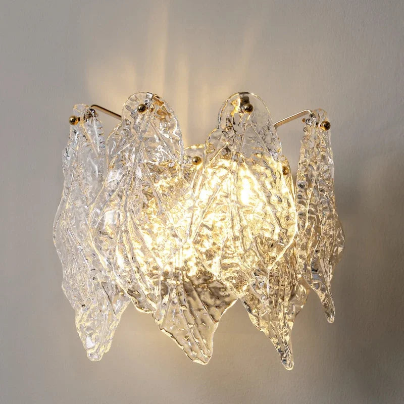 applique murale moderne luxe en verre design doré à led - vue 4 sur 7