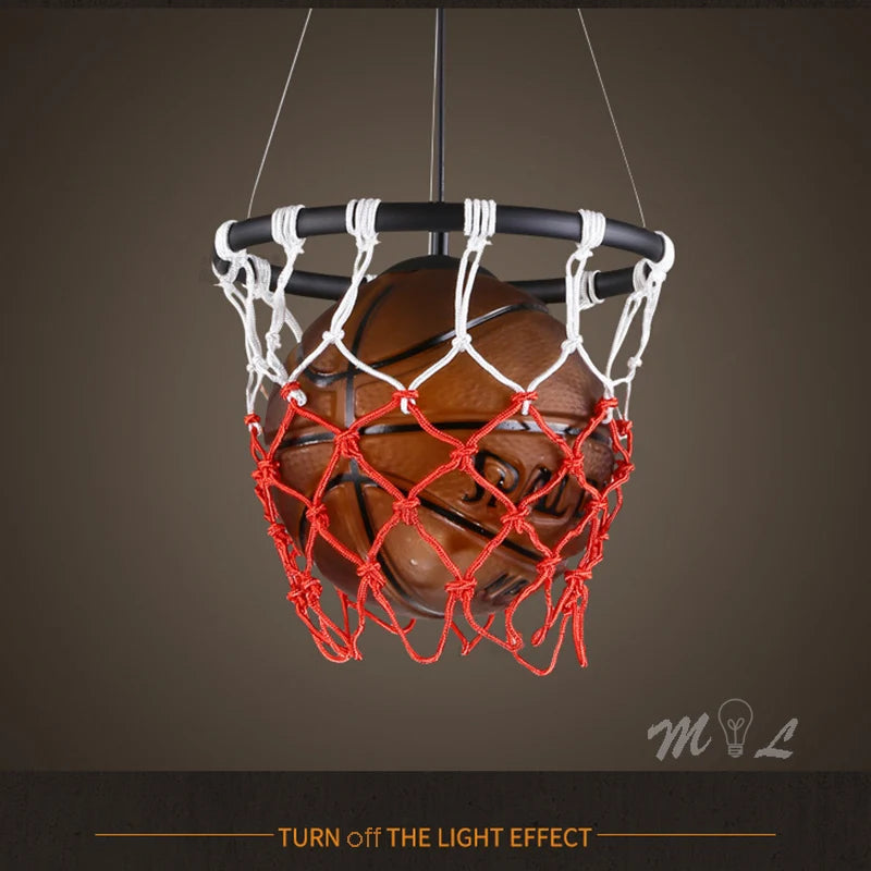 suspension en acrylique avec design panier de basket-ball - vue 6 sur 8