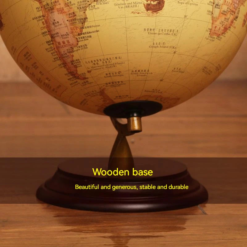 lampe à poser rétro globe terrestre lumineux avec carte du monde - vue 3 sur 10
