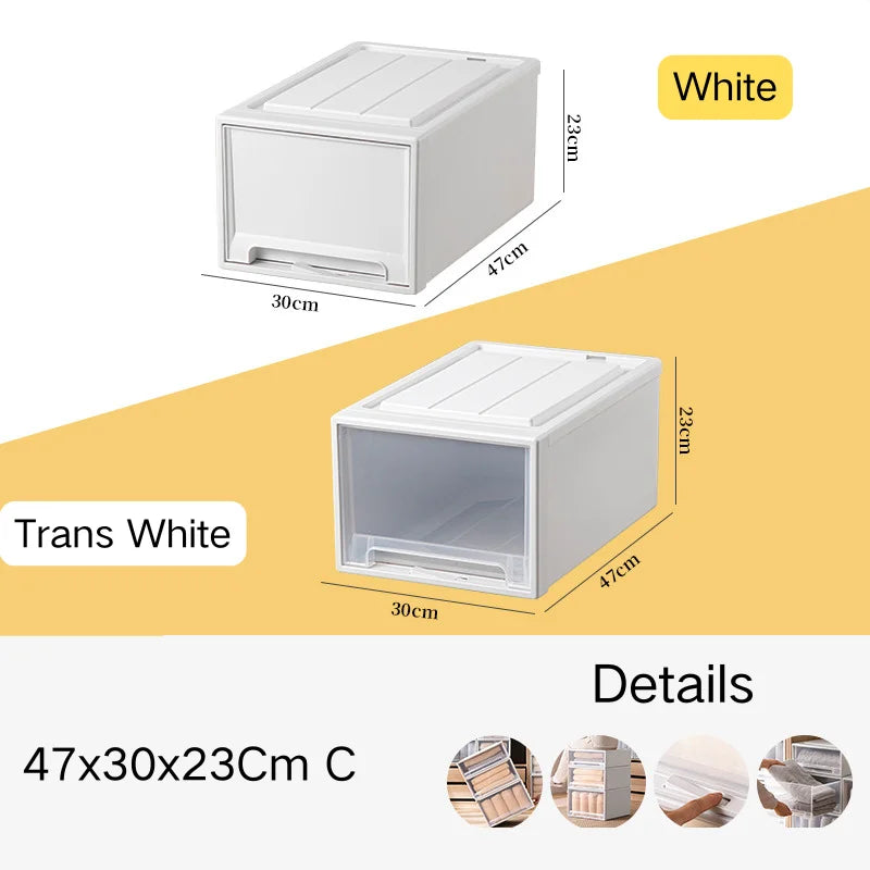 tiroirs empilables en plastique transparent pour rangement pratique - vue 38 sur 48
