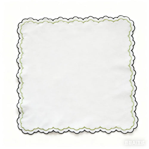 Serviette de table coton brodé motif fleurs lot