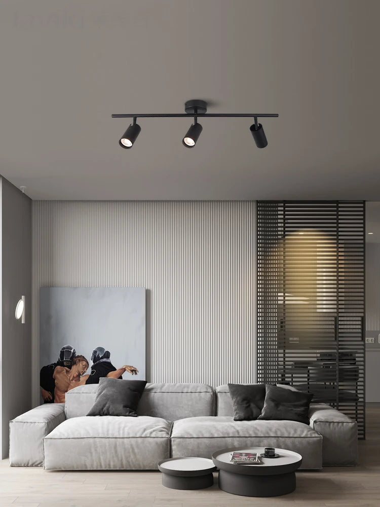 projecteur led 	gu10 sur rail en aluminium angle réglable
