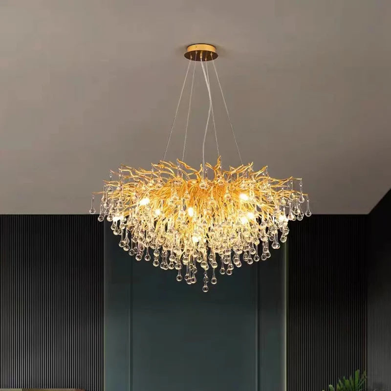 lustre en cristal pour éclairage créatif et décoration élégante - vue 5 sur 8