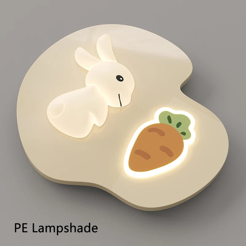 Creative Children's Room Ceiling Lamps Carrot Cloud Rabbit Ceiling Light Nursery Room School Baby Girl Bedroom Chandelier AC220V - vue 6 sur 15