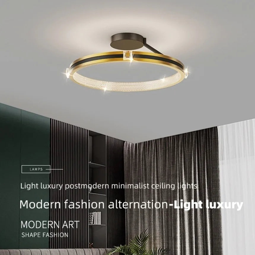 plafonnier led moderne de luxe en cristal décoration luminaires - vue 3 sur 9