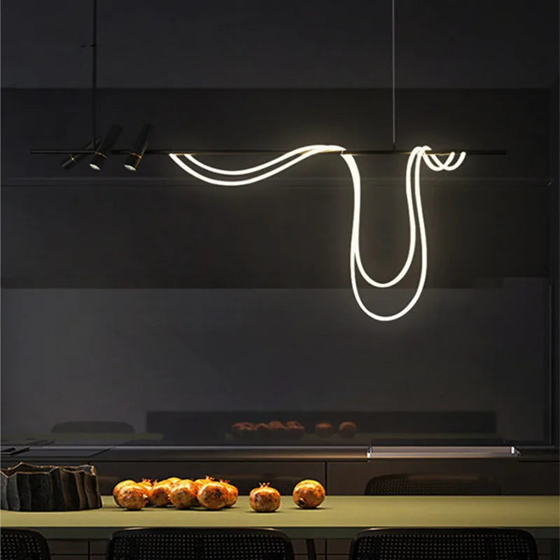 lustre led moderne design lampes suspendues décor éclairage - vue 3 sur 14