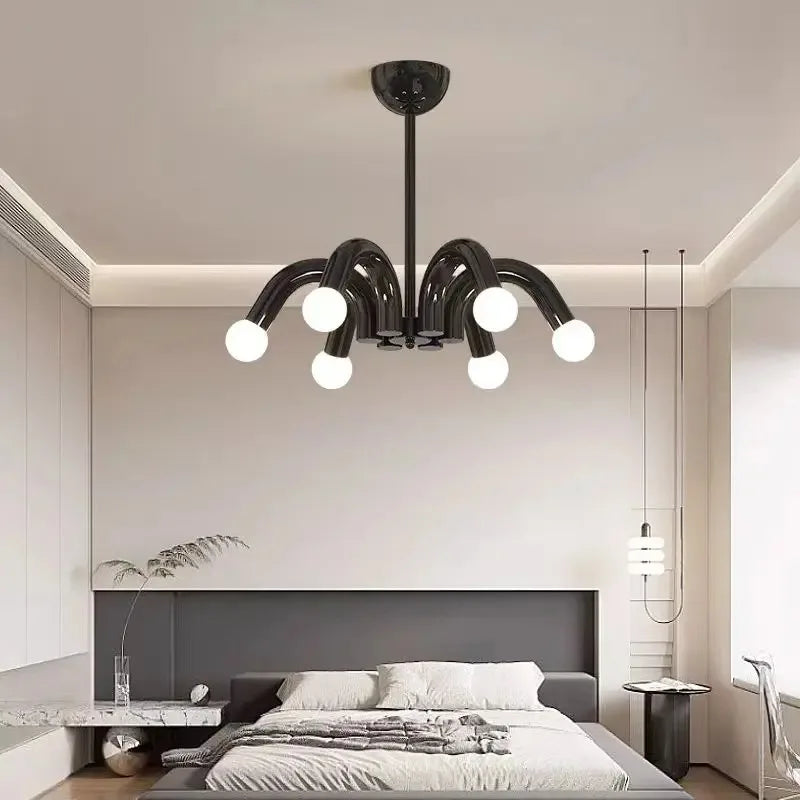 lustre nordique à led style art déco pour décoration élégante - vue 3 sur 9