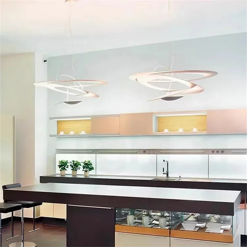Italy Design Pendant Lamp Ring Ceiling Hanging Light Suspension Metal Chandelier for Kitchen Island Living Room - vue 5 sur 6