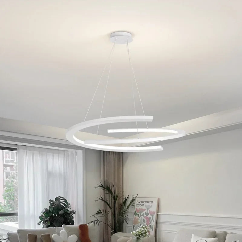 lustre led moderne pour décoration intérieure lumineuse - vue 6 sur 21