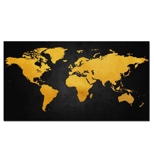 carte du monde vintage peinture sur toile art mural décoratif