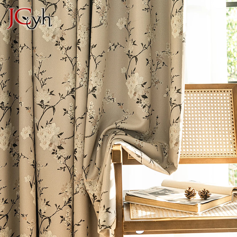 Rideau occultant motifs botaniques style moderne pour salon