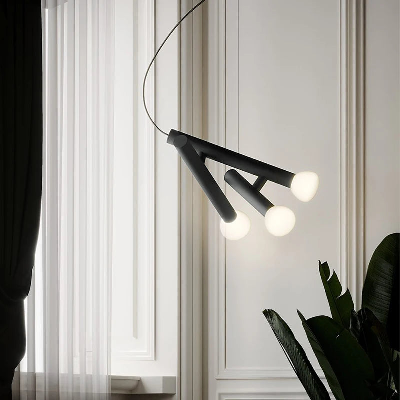 suspension moderne en verre pour éclairage créatif intérieur - vue 3 sur 9