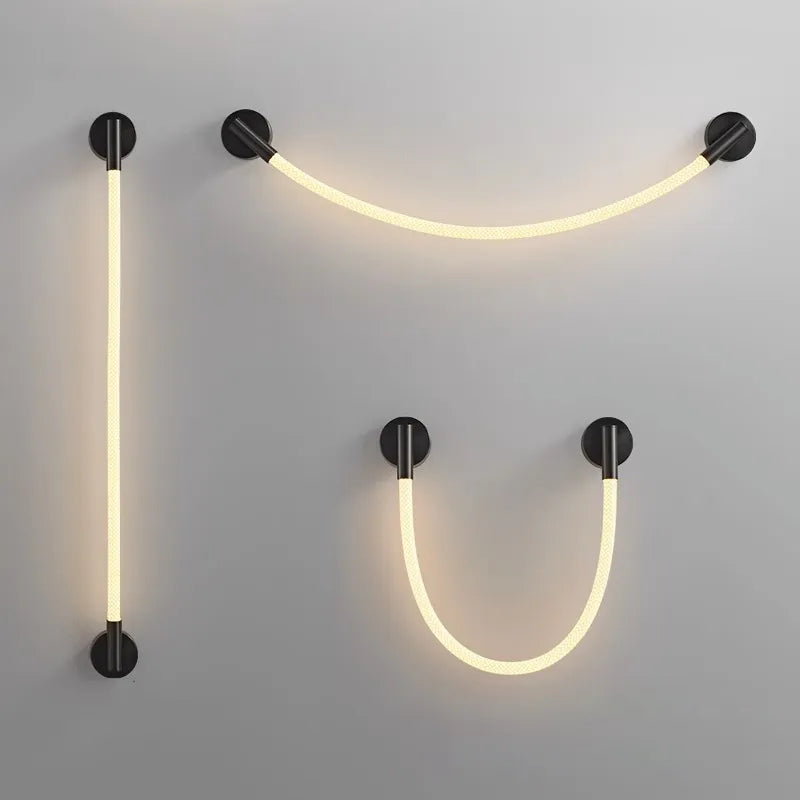Applique murale moderne en Tube de néon LED tissé en Silicone