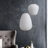 Suspension design LED en verre blanc laiteux Caligari