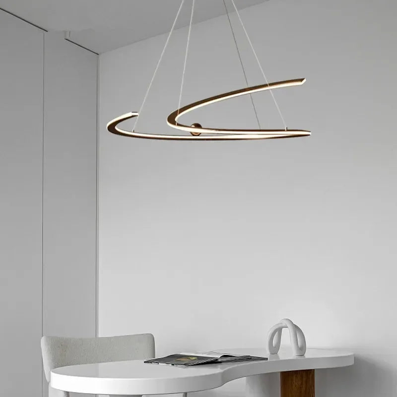 lustre moderne led anneaux pour décoration intérieure - vue 7 sur 12
