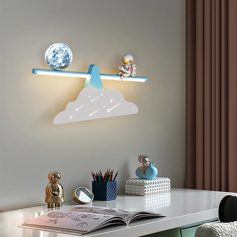 Applique murale minimalistes modernes de luxe salon allée escalier lune planète astronaute lampe nordique chambre chevet applique