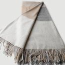 Plaid laine carreaux franges style jacquard salon