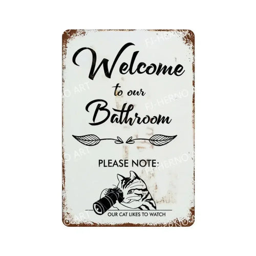 plaque en métal rétro décoration amusante pour toilettes - vue 17 sur 23