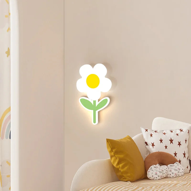 applique murale led fleur pour enfants avec télécommande