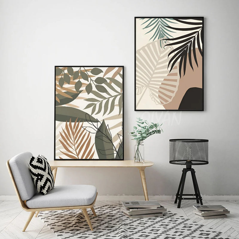 affiche de feuilles de palmier pour décoration artistique intérieure